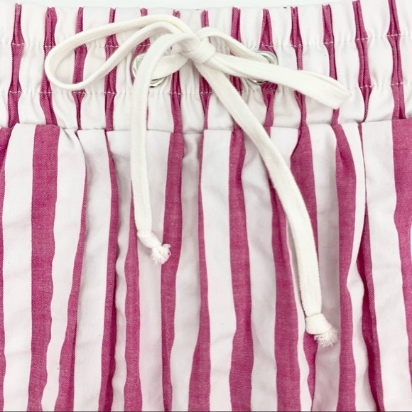 NWT Urban Outfitters Pink Striped Crinkle Cotton Mini Skirt - Picture 3 of 9